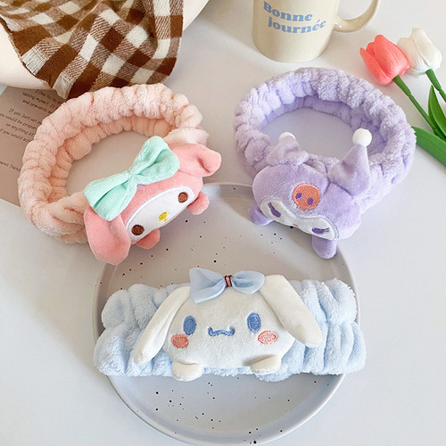 Korean cute animal hair tie for women, face wash hair band, dog hair accessory, Dalmatian hair ornament, cartoon character headwear, hair clip