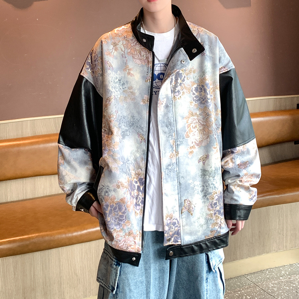 2025 New Chinese Style Leather Jacket for Men, Spring and Autumn New Trendy Brand, Stylish Casual Jacket