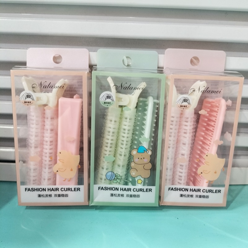 Boxed hair root loose clip hair fluffy artifact seamless head curling hairpin and comb combination suit wholesale