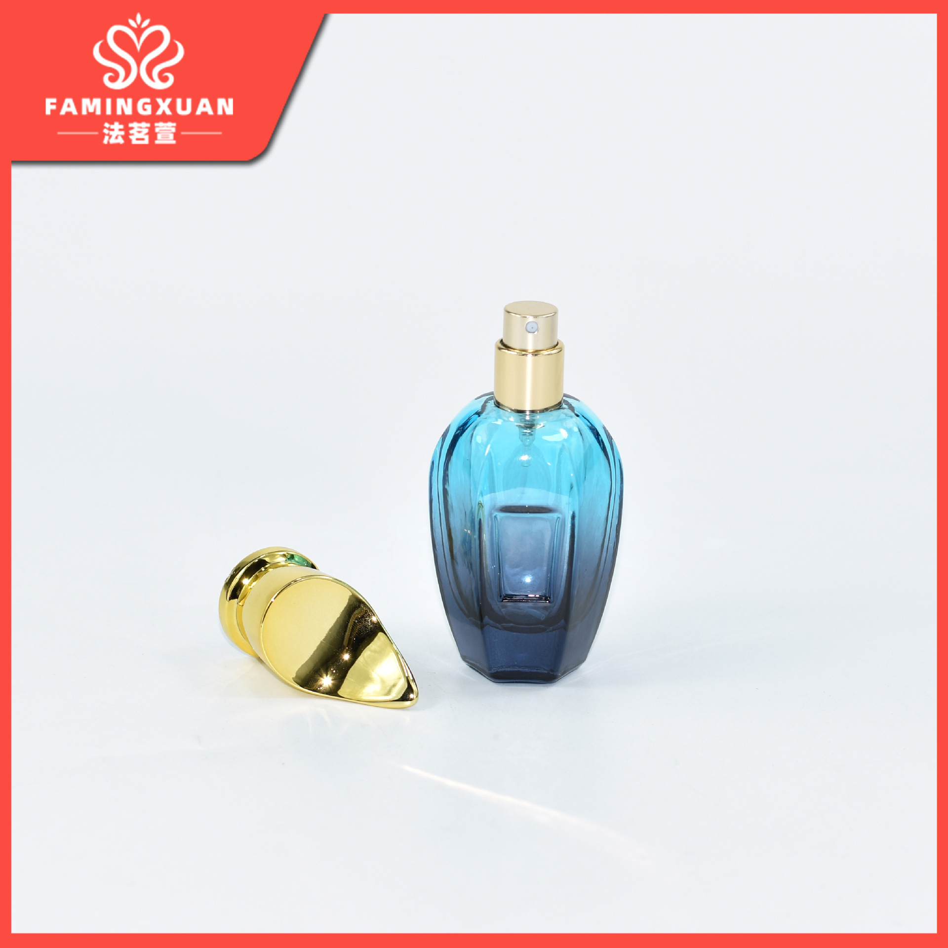 Botella de perfume Famingxuan, botella vacía recargable, botella de perfume a granel, botella de perfume vacía de vidrio coloreado con atomizador de 28 ml