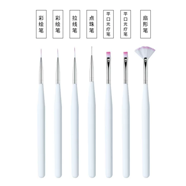Factory nail pen wholesale nail art pull line pen color painting pen dye dizzy pen nail pen 7 suit nail pen full set