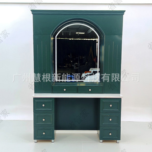 Barber Shop Pompadour Mirror Station Export Hair Salon Men's Solid Wood Haircut Mirror Cabinet Commercial Mirror Station