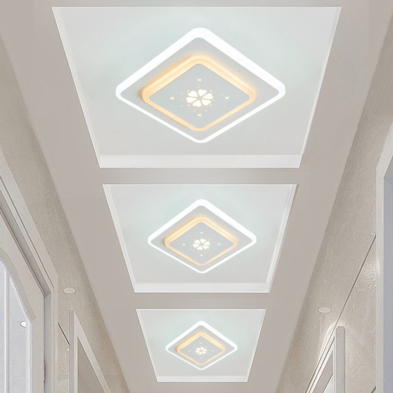 Creative corridor light, minimalist modern entrance hall, indoor door hall, balcony ceiling light, square LED Nordic corridor lighting
