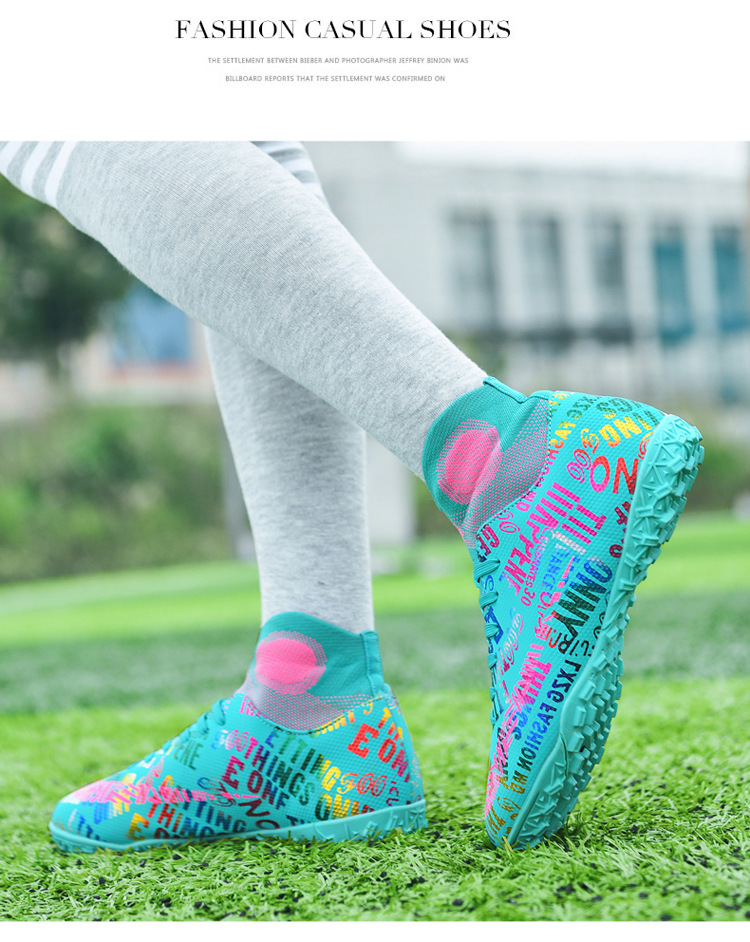 High Top Soccer Boots For Youth Competitive Training And Turf Play_voghion.com