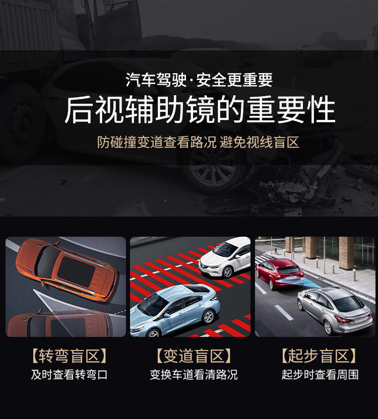 Adjustable Angle Wide-Angle Rearview Mirror, Coach-Designated Reversing Auxiliary Mirror, Large Field of View Car Rearview Blind Spot Auxiliary