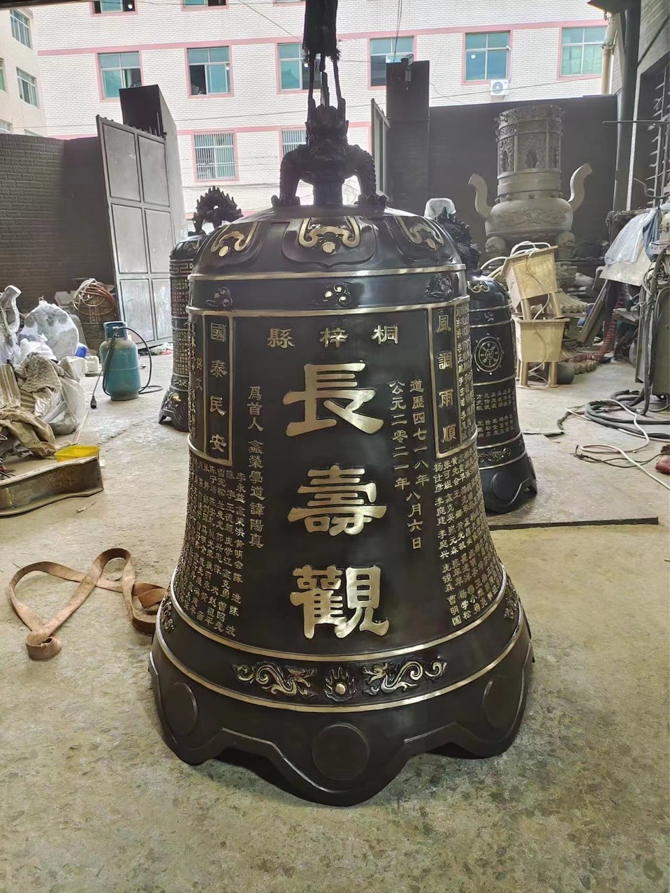 寺院青铜大铁钟铜钟 大挂钟寺庙黄铜警钟长鸣撞钟铸铁铜钟大铜钟