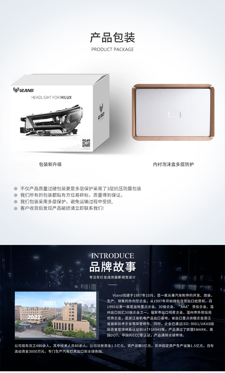 Modified car light vland is suitable for Toyota Hellux lens headlight car led headlight total from 2021 to now
