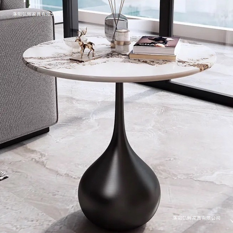 Light Luxury Slate Coffee Table, Simple and Casual Small Round Table, Removable Modern Home Living Room Sofa Side Table Corner Table Factory