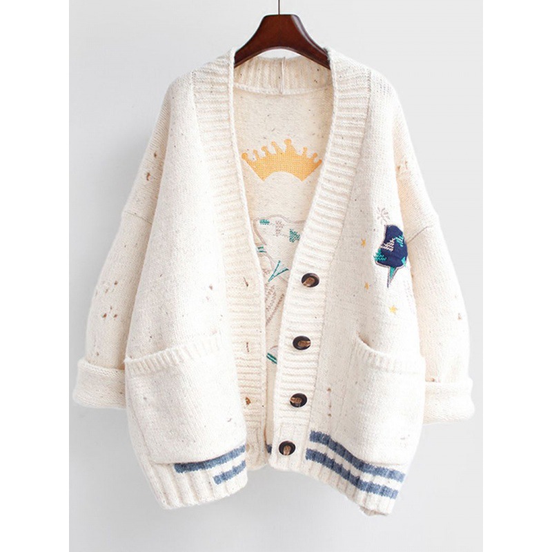 Damenbekleidung Große Oberteile und Mäntel für Damen im neuen Stil, lockere, mittellange Strickjacke, fauler Pullover, zweiteiliges Set_voghion.com