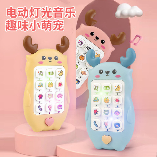 Baby Cartoon Simulation Phone Toy Children's Music Early Education Story Machine Bilingual Learning Toy Wholesale