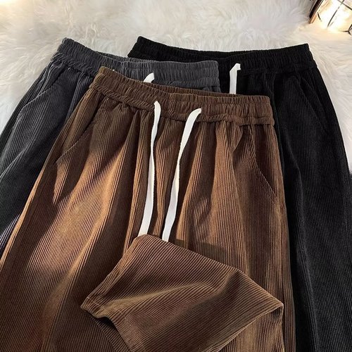 Relaxed Straight Leg Casual Work Pants for Men - Spring and Autumn Collection - High-End Wide Leg Student Sports Pants