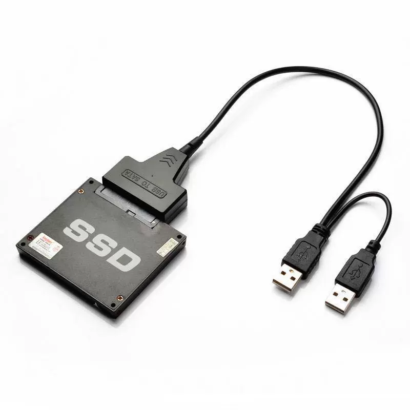 Прямой-поставщик-пакет двойной USB2.0 на SATA интерфейс 7+15 простой приводной кабель с 12V портом питания