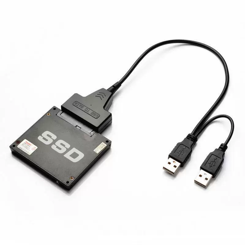 Прямой-поставщик-пакет двойной USB2.0 на SATA интерфейс 7+15 простой приводной кабель с 12V портом питания
