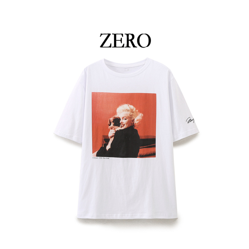 Zero Homemade European and American Style Versatile New Women's Classic Marilyn Monroe T-Shirt 008503
