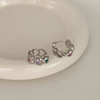 Metal zirconium, design universal fashionable earrings, trend of season, simple and elegant design