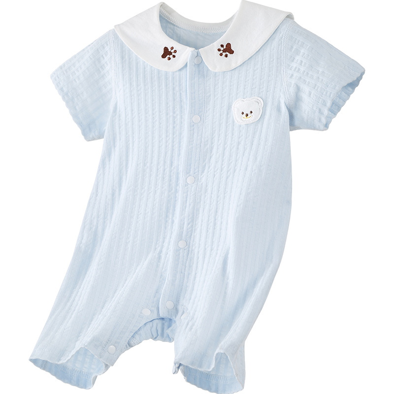 Baby summer overcoat algodón recién nacido delgado de manga corta pijamas para hombres y mujeres, ropa de verano para niños pequeños, ropa de bebé