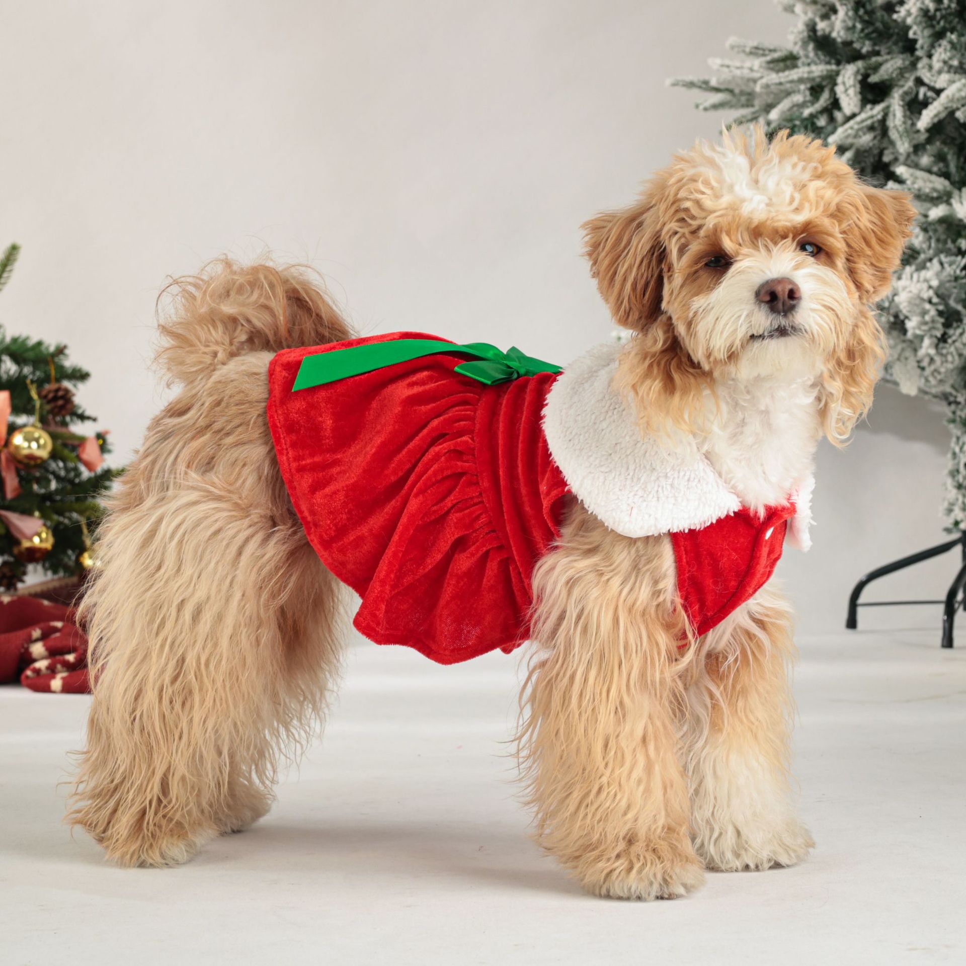 Ropa navideña para mascotas, ropa clásica de invierno para perros, vestido navideño, atuendo de Año Nuevo, artículo popular transfronterizo para las fiestas.