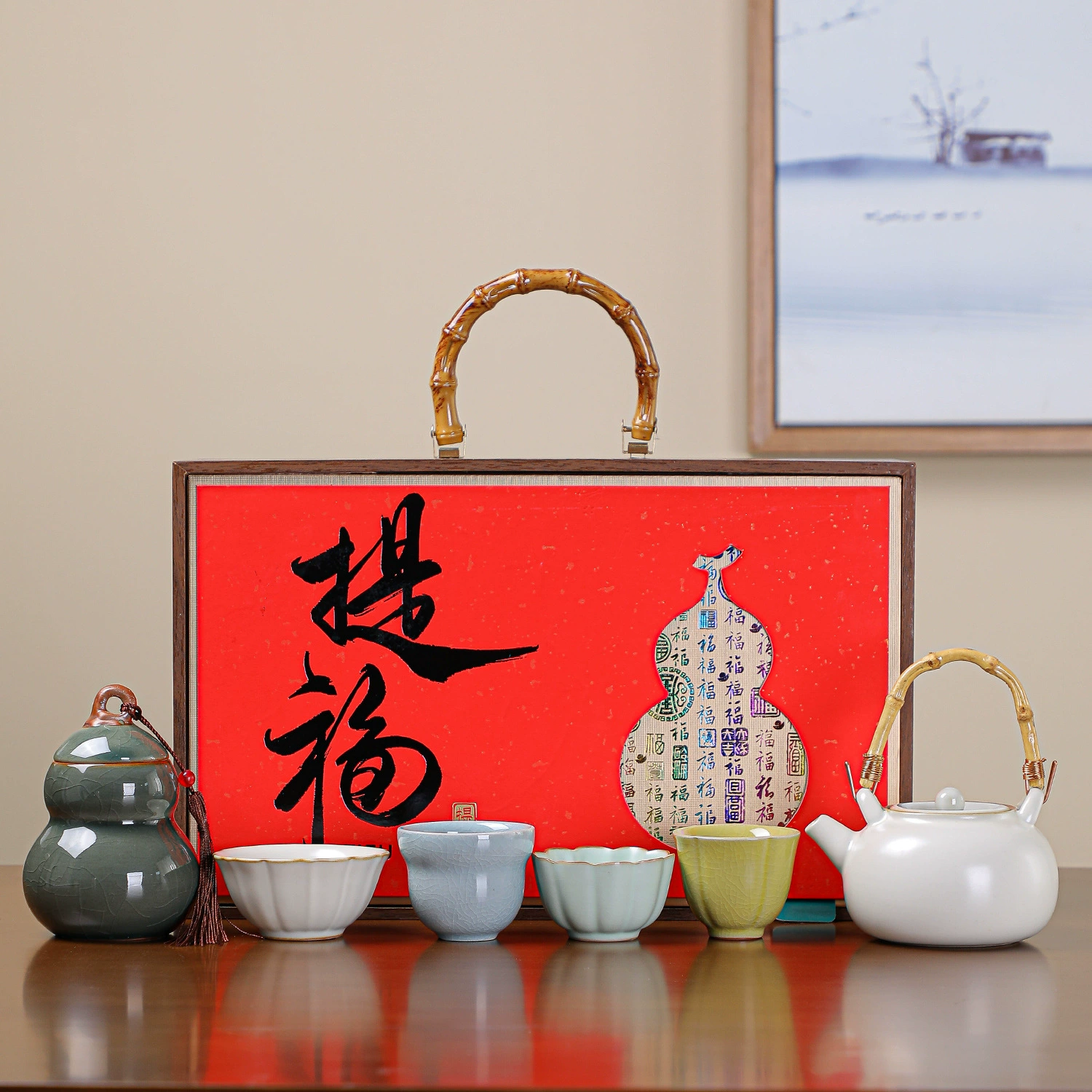 High-end tea set, light luxury style, Birthday gift