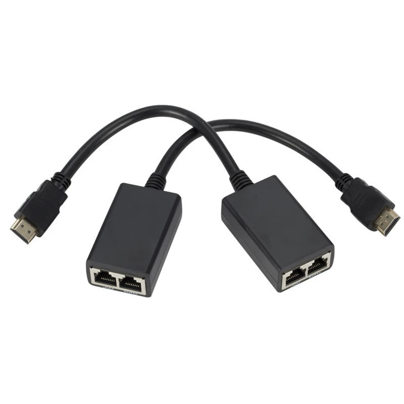 HDMI-удлинитель 30 м, удлинительная линия HDMI к сетевому порту, двойной сетевой удлинитель, передача сигнала HDMI