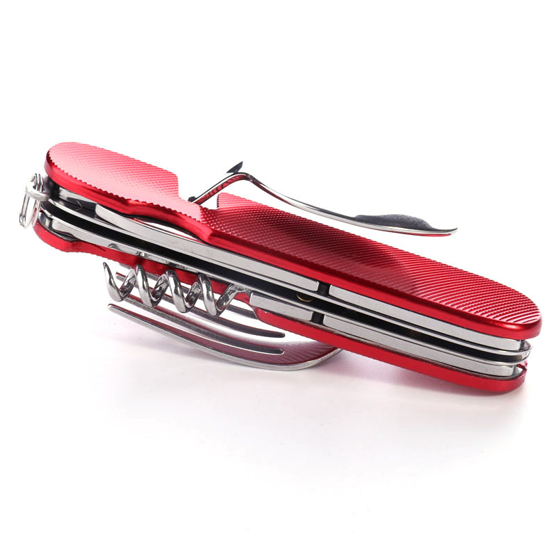 多功能可折叠便携餐具6合1刀更叉开瓶器组合拆分式旅行餐具