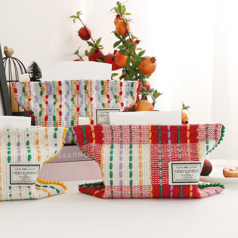 Nordic Baumwolle gewebt Tissue Tasche Aufbewahrungsbox Wohnzimmer ethnische Wind Auto Tissue Luftpumpe_voghion.com