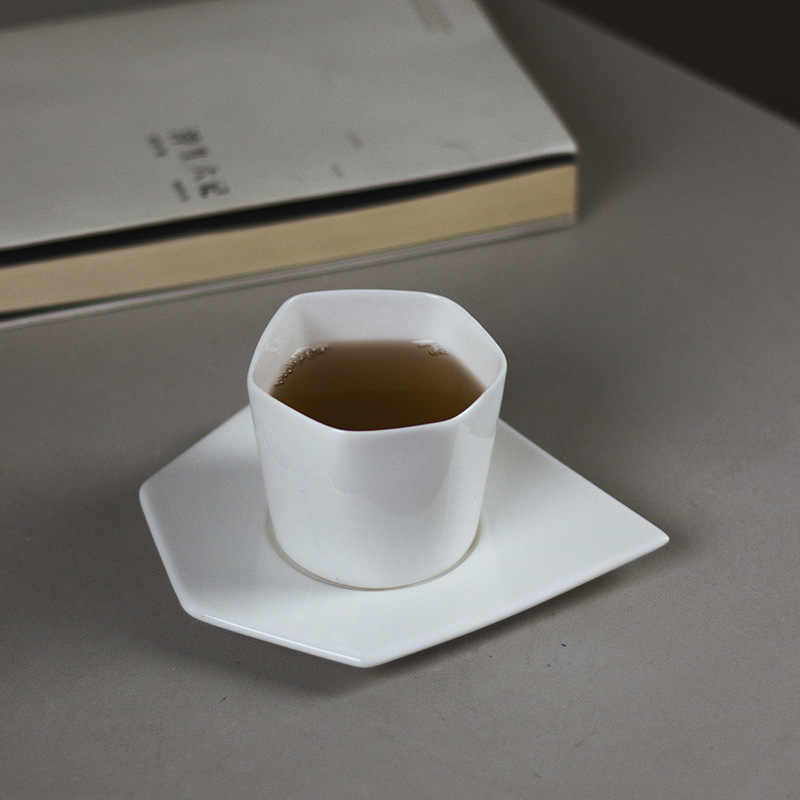 Pure White Ceramic Italian Coffee Cup and Saucer Set, Bone China Milk Tea Cup, Hotel Creative Simple Cup, Minimalist Tea Cup Pure White Ceramic Italian Coffee Cup and Saucer Set, Bone China Milk Tea Cup, Hotel Creative Simple Cup, Minimalist Tea Cup