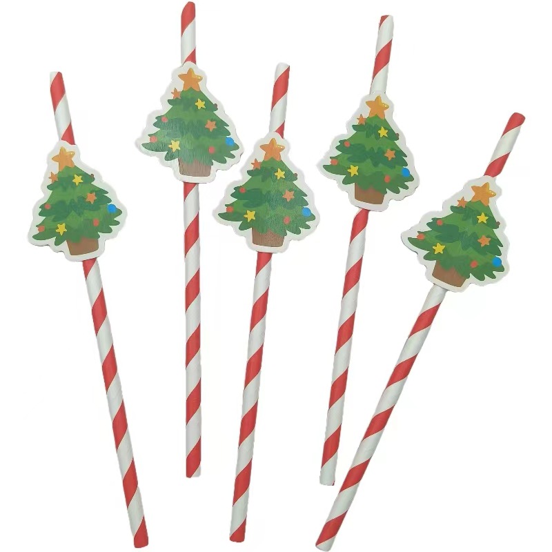 Papá Noel Papá Noel muñeco de nieve fiesta decoración postre pastel cóctel bebida paja image 15