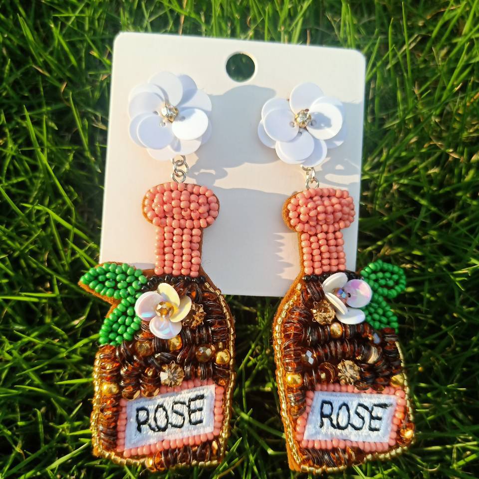 Romantic Letter Plastic Resin Beaded Drop Earrings display picture 2