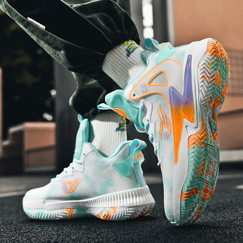 Zapatos de baloncesto de verano para hombres y mujeres parejas de tela de malla transpirable antideslizante zapatos de baloncesto