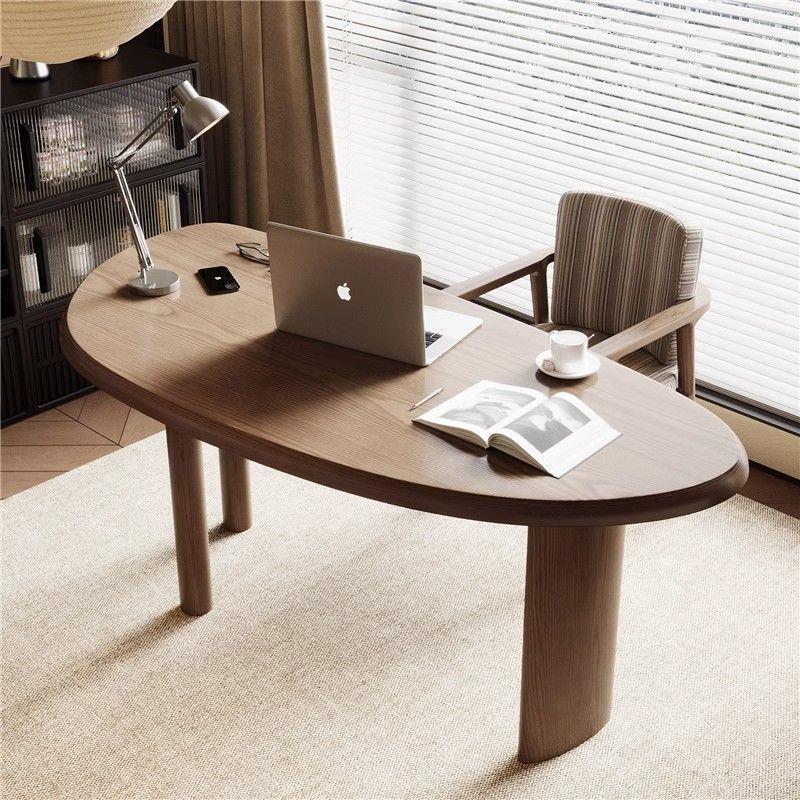 Living Room Large Table, Minimalist Computer Desk, Solid Wood Irregular-Shaped Desk, Creative Office Desk, Study Room Home Writing Work Desk