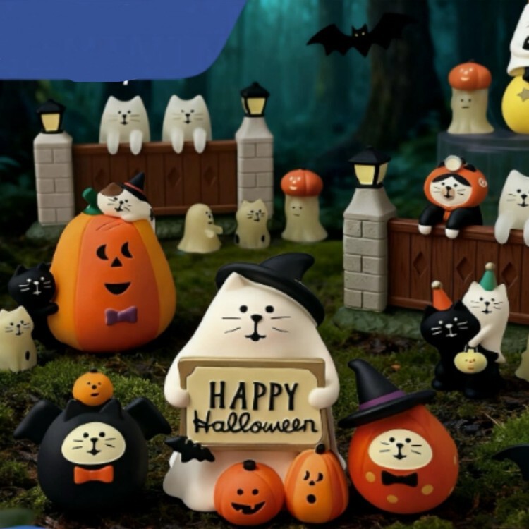Japanese Cat Zakka New 2025 Halloween Trendy Resin Crafts Home Cartoon Desktop DIY Small Ornaments Japanese Cat Zakka New 2025 Halloween Trendy Resin Crafts Home Cartoon Desktop DIY Small Ornaments