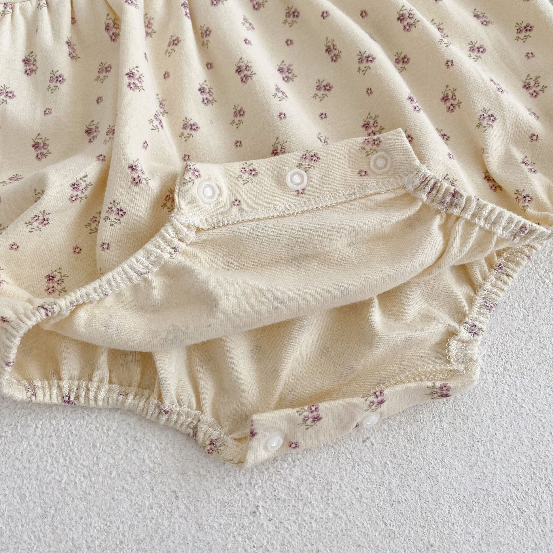 2024 Spring Autumn Clothing for Baby Girls, Infants and Toddlers Floral Print Ha Yi Long Sleeve jumpsuit Triangle_voghion.com