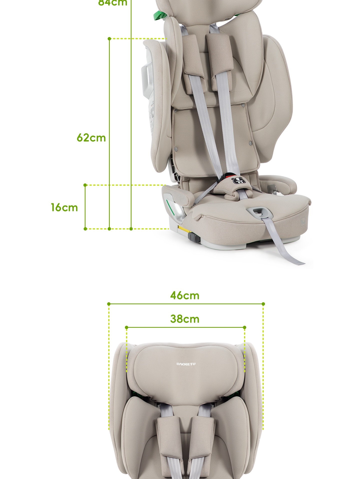 Yunjie Car Portable Child Safety Seat for Ages 1-12 - Simple Car-Mounted Seat for Older Children and Babies