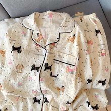 卡通睡衣女款秋冬季朵棉长袖长裤套装卡通可爱少女可外穿家居服