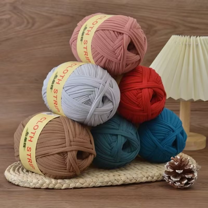 Gran gancho de línea de tela muñeca zapatillas de almacenamiento cesto cojín manta ganchillo DIY material casero tela gruesa trenzado