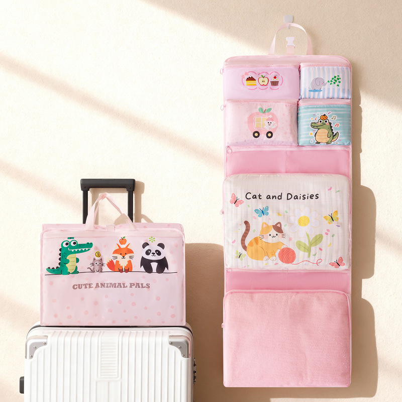 Cartoon Printed Ten-In-One Travel Storage Bag for Business Trips, Luggage, Clothing, Toiletries, Sorting and Storage Bag