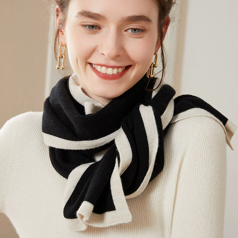 Высококачественный осенне-зимний кашемировый шарф, вязаный унисекс, однотонный теплый платок, шарф двойного назначения, новый толстый