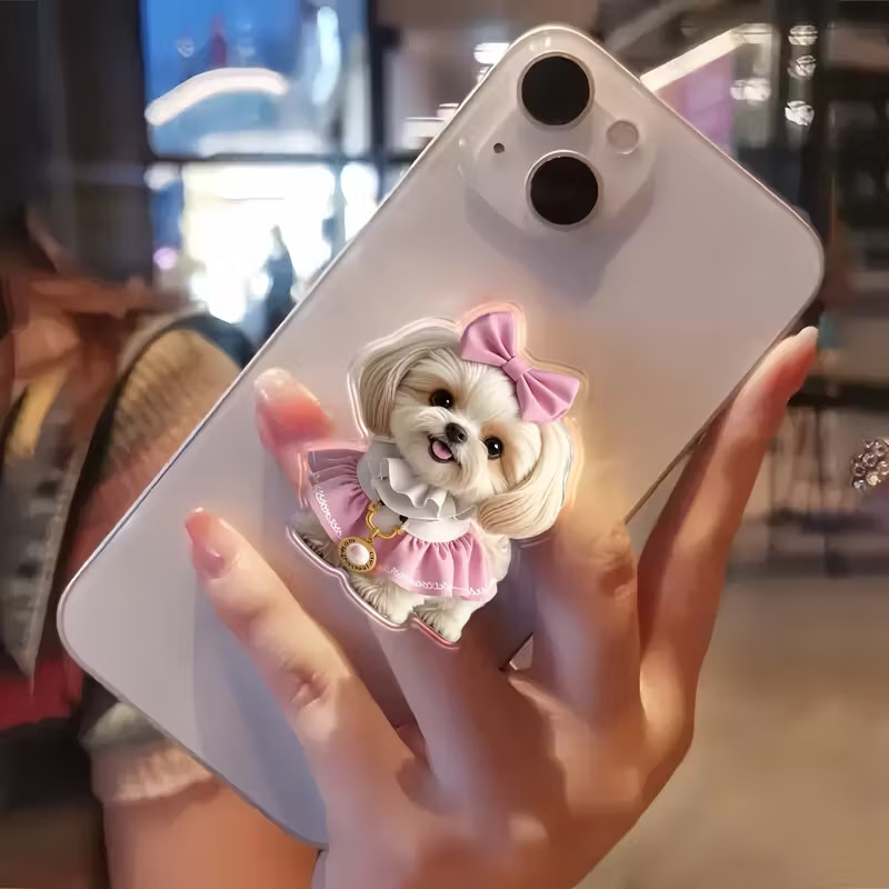 Cross-Border Acrylic Flat Creative Pink Skirt Dog Hanging Decoration Car Accessories Interior Decoration Car Crane