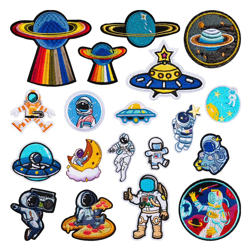Star Astronaut Series Embroidered Cloth Stickers Space UFO Patch Badge Boy Computer Embroidered Label Wholesale in stock