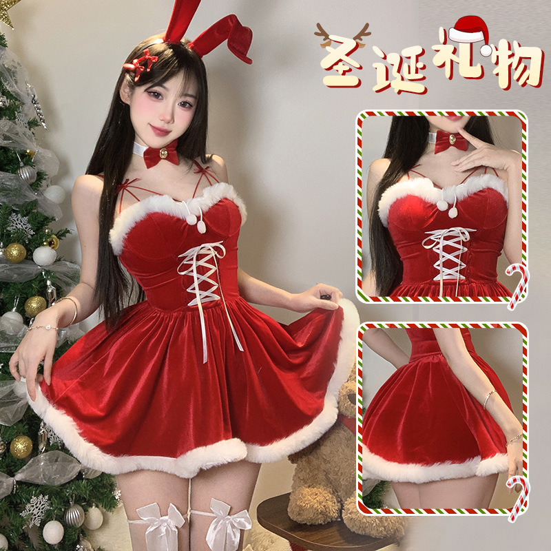 Christmas Party Costume Cos Pure Desire Nightclub Sexy Bunny Girl Uniform Rabbit New Year Elk Christmas Suit