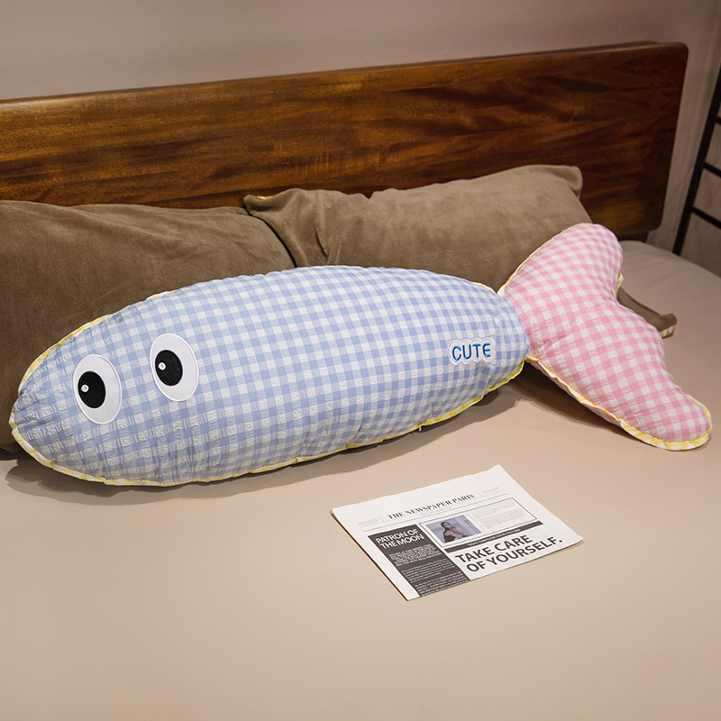 Almohada Larga de Peluche de Algodón y Algodón PP, Decorativa, para Cama y Hogar