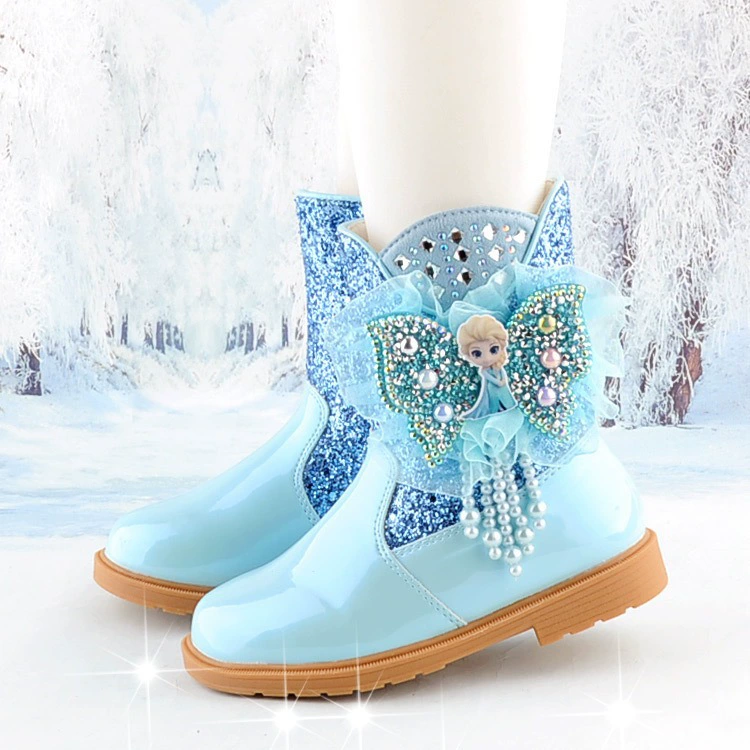 Ботинки Martin для девочек Весна и осень 2023 Короткие сапоги Стильные сапоги принцессы Аиша Детская обувь из двух хлопков Детские одиночные сапоги