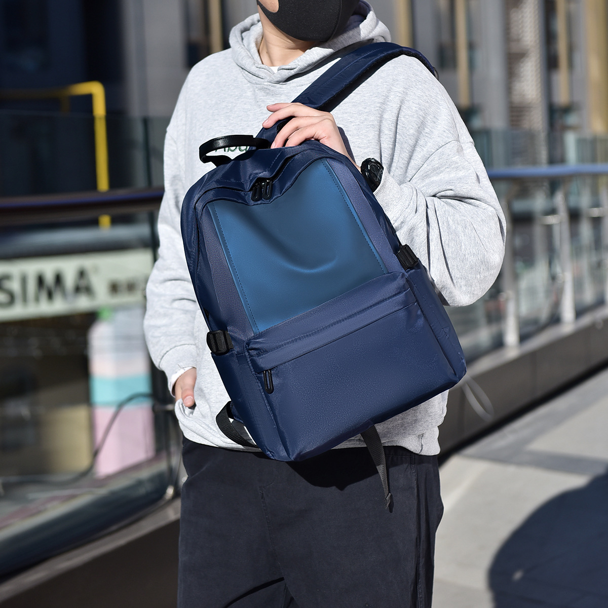 2024 de moda nueva mochila hombres casual impermeable simple resistente al desgaste Mochila De La computadora estudiante de escuela secundaria