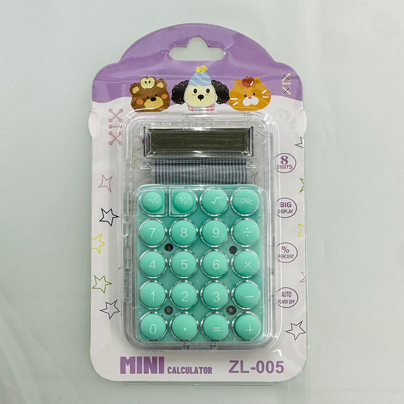 Mini calculadora linda transparente de alto valor transfronteriza bolsillo portátil color caramelo regalo para estudiantes