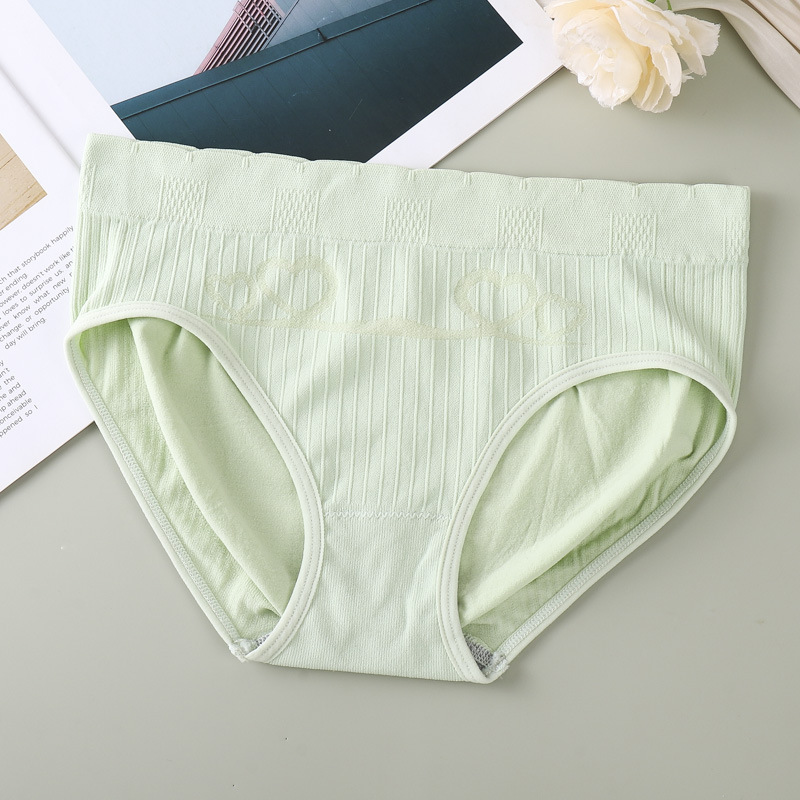 Otoño nuevo estilo ropa interior mujer algodón puro antibacteriano cintura media talla grande niña agradable para la piel transpirable señoras color sólido calzoncillos al por mayor image 6