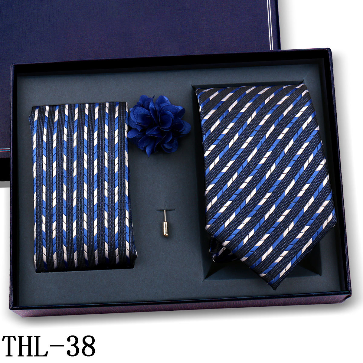 Juego de Corbata y Pañuelo para Hombre Poliéster para Bodas y Eventos de Negocios image 44