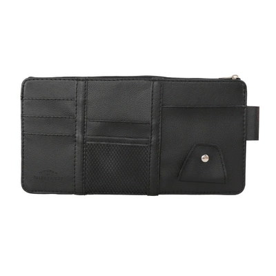 Car Sun Visor Card Holder, Glasses Holder, Zipper Car Bill, Mobile Phone Id Holder, Storage Bezel, Cross-Border (Car Glasses Clip/Bill Clip) - black