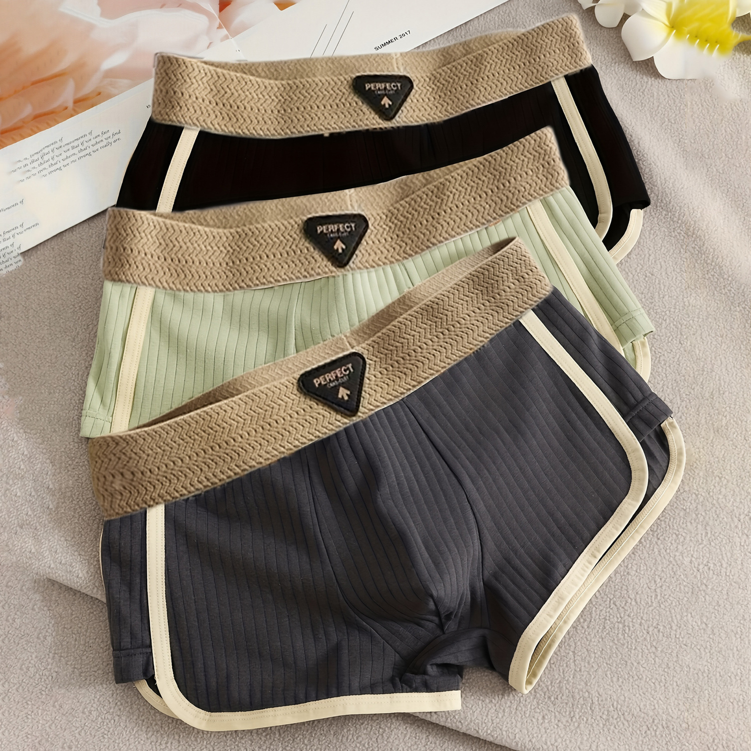 Autumn New Polyester Men's Underwear, Loose and Breathable Men's Boxer Briefs - Supports Overseas Pallet Direct Shipping