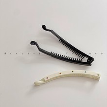 韩国进口正品镶钻一字香蕉夹竖式女2024新款高级感防滑马尾发夹女