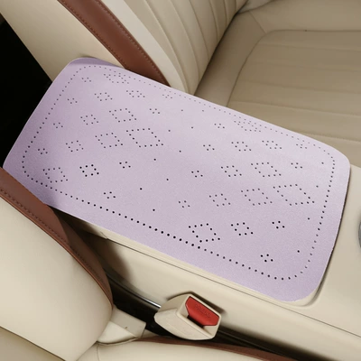Car armrest box pad, suede starry perforated armrest box protective cover, universal central armrest heightening pad